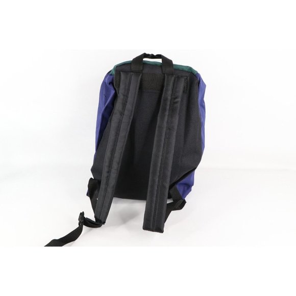 NOS Vtg 90s Disney Mickey Mouse Spell Out Color Block Suede Backpack Book Bag main image 5